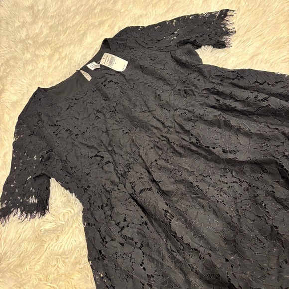 GAP Maternity Black Lace Short Sleeves Dress Evening and Casual Dress size S NWT - Picture 3 of 12